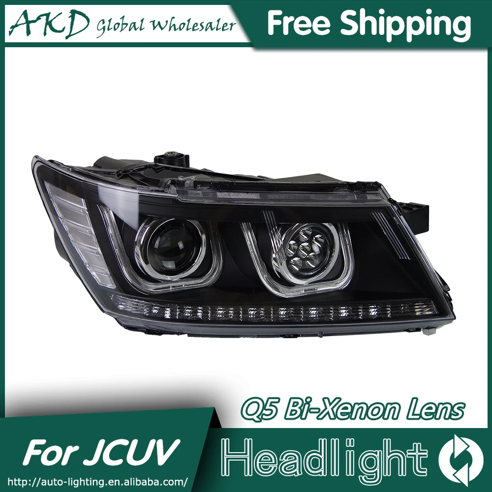 AKD Car for Fiat Freemont Headlights 2012-2015 Dodge Journey JCUV LED Headlight DRL Bi Xenon Lens High Low Beam Parking Fog Lamp