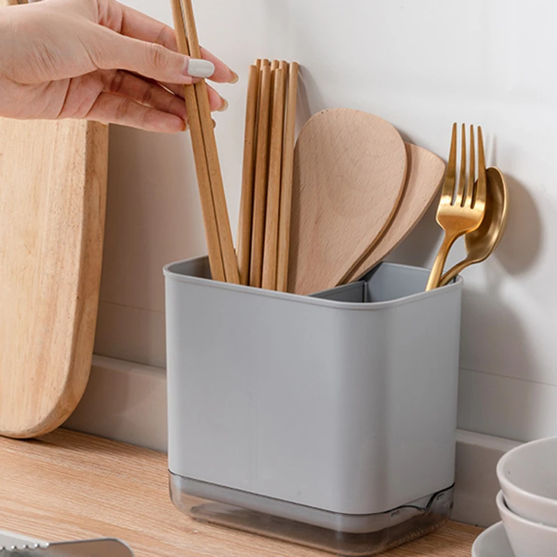 Storage Rack Multifunction Utensil Holder Knife Chopsticks Countertop Cutlery Drying Rack Flatware Drain Tidy Rack Kitchen Tools