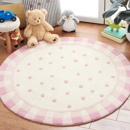 Non-Slip Cartoon Carpet for Children\'s Room, Circular Number, Dot, Thickened, Cute