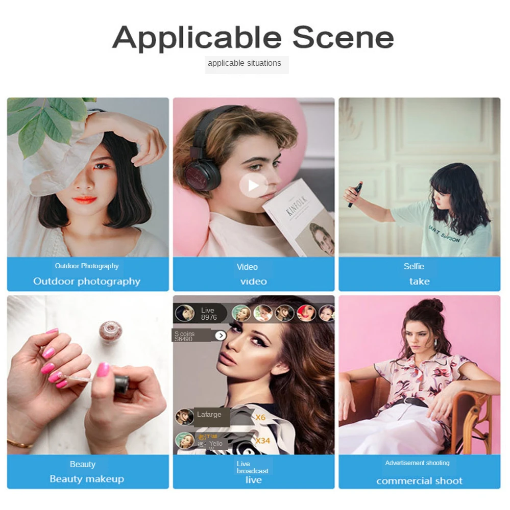 Selfie pierścień oświetleniowy ledowy Flash Fill Clip Camera Fill Light Beauty lampa przenośny pierścień lekki statyw pulpit fotografia rekwizyty telefon