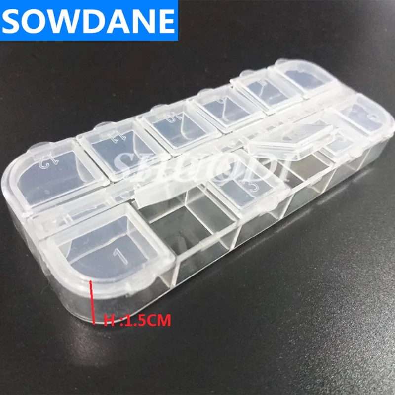 Dental Storange Box 12 Slots Container with Individual Caps for Dental Orthodontic Brackets/Buccal tubes/Bands Parts Case Box