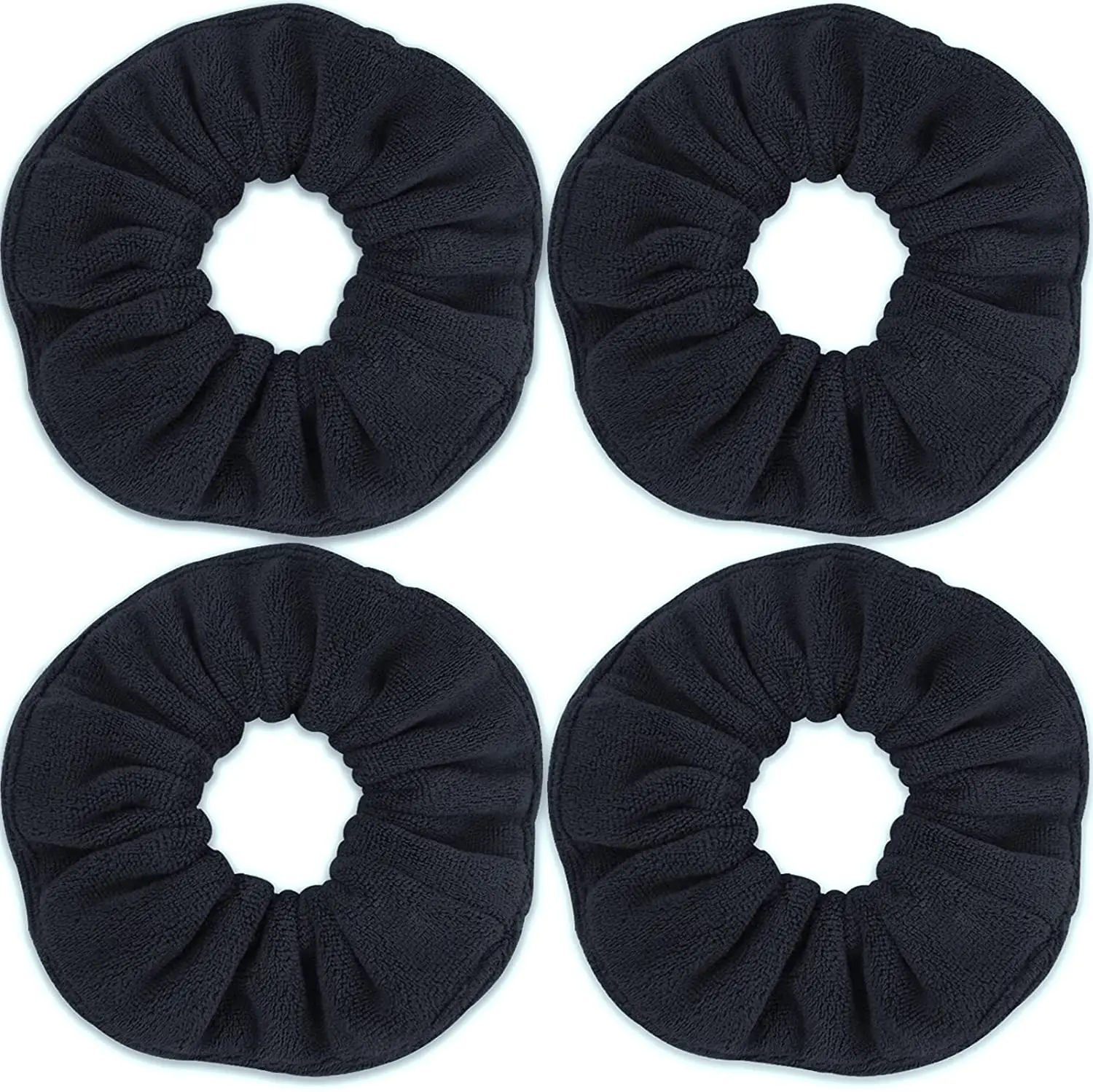 

Ultra Soft Microfiber Hair Drying Scrunchies for Frizz Free, Heatless Hair Drying, Large Thick Ponytail Holder,4 Pack