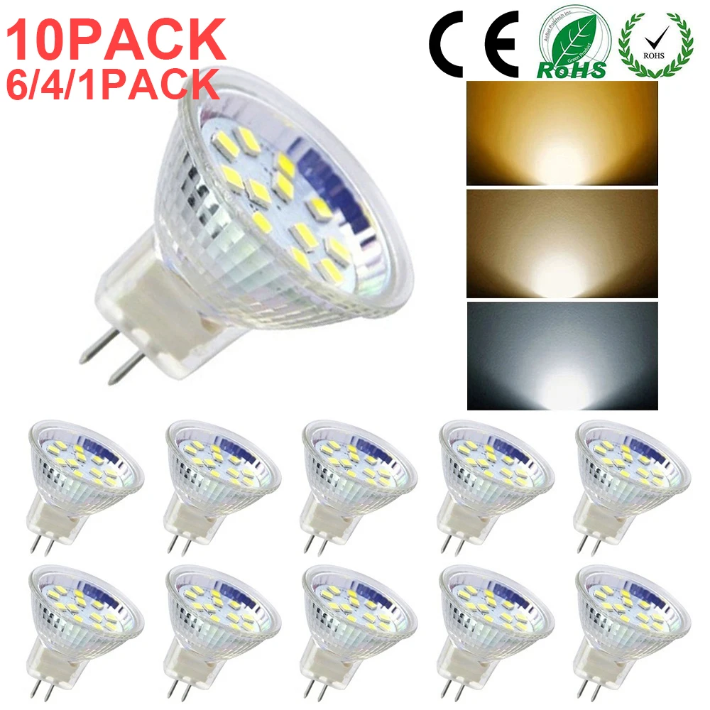 

1/4/6 Pack MR11 LED Light Bulbs 3W 5W AC/DC12V-24V Replace Halogen Bulb LED Bulb GU4 Bi-Pin Base 3 Colors Bulb Home Decor