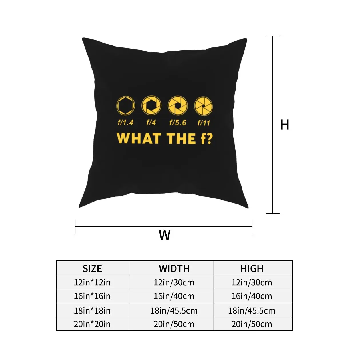 Funny Photography Aperture Pillow Covers Sofa Photographer What The F Cushion Cover Home Decoration Throw Pillow Case 40*40cm