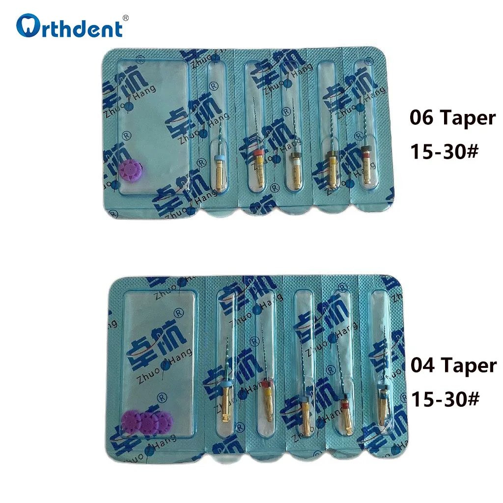 

5 Pcs/Set Dental Root Canal Files 04 06 Taper Dental Rotary File For Teeth Treatment Dentist Materials 15-30# Assorted