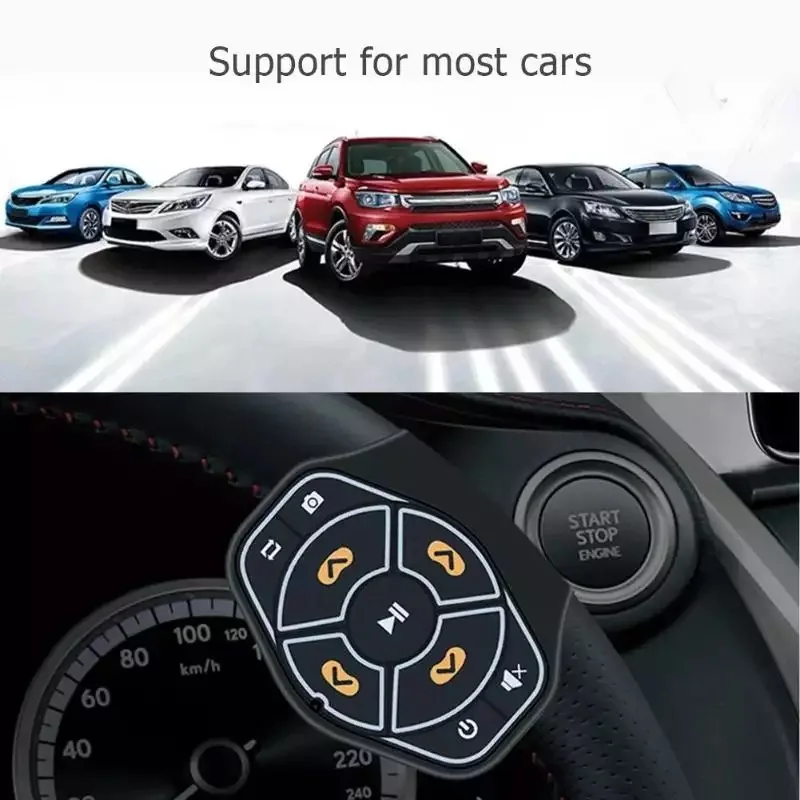 Universal Wireless Car Steering Wheel Button Remote Control Bluetooth 4.0 Hands-free Multimedia Player Button for IOS Android