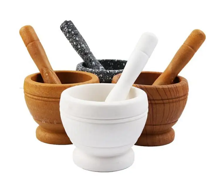 

30pcs Mortar and Pestle Kitchen Garlic Mills Pounder Cuisine Garlic Mills Mixing Pot Herb Pepper Minced Tool Mortar Grinder SN