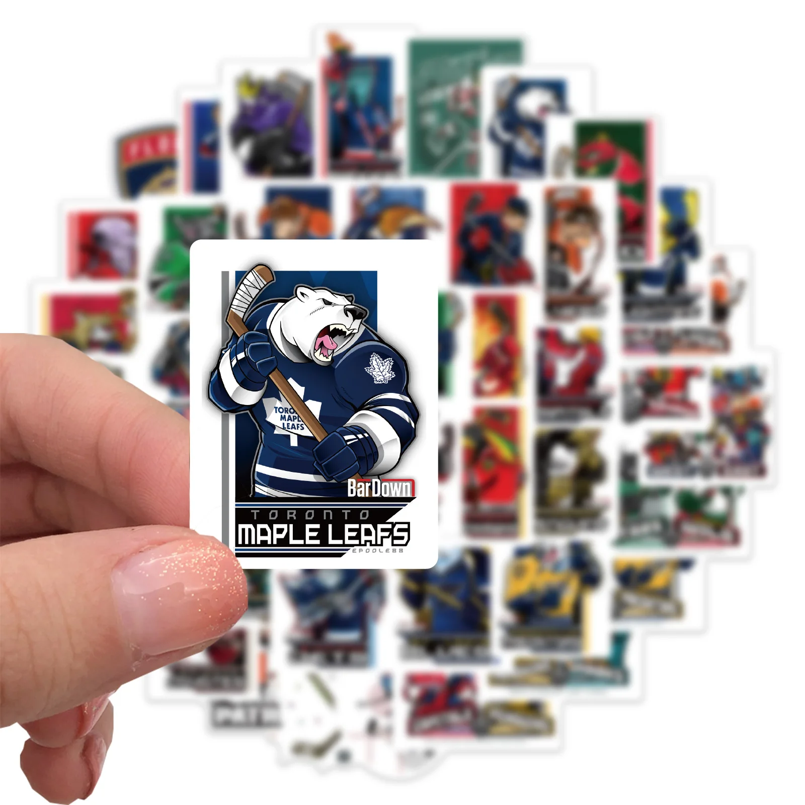 10/30/50pcs Sports Ice Hockey Mascot Logo Stickers Cool Helmet Personalized Luggage Waterproof Laptop Decal Decor Stickers