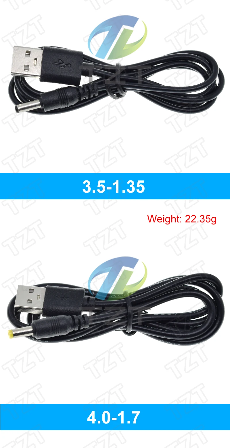 TZT 1/3PCS 1M USB-Anschluss zu 2.0*0.6mm 2.5*0.7mm 3.5*1.35mm 4.0*1.7mm 5.5*2.1mm 5V DC-Stromkabel-Stecker – Detail 6