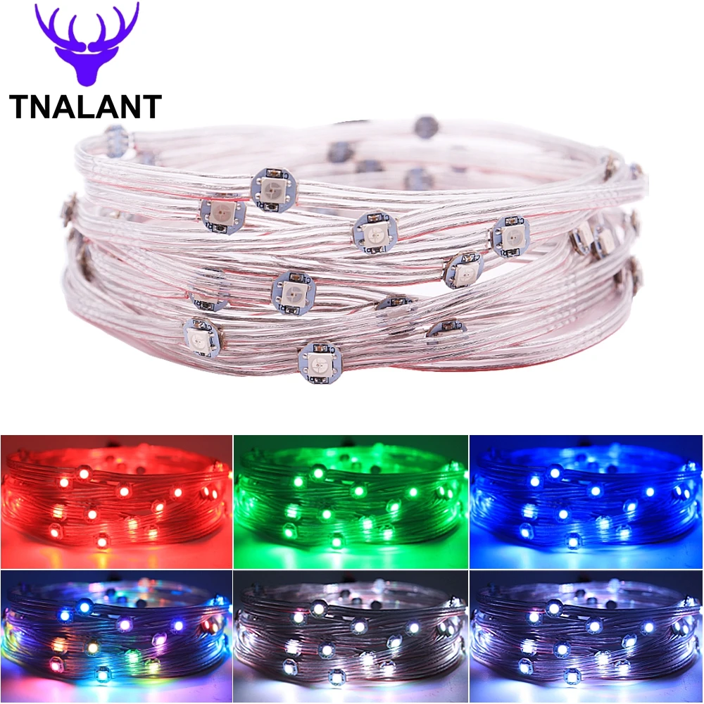 

WS2812B Smart Pixel 5050 RGB Pre-Soldered String Strip WS2811 IC Individually Addressable 50leds/100leds DC5V