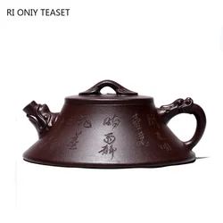 140ml Chinese Yixing Purple Clay Teapots Raw Ore Zhu Mud Stone Scoop Tea Pot Household Zisha Beauty Kettle Tea Set Accessories