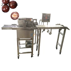 8kg Wafer Chocolate Coating Enrobing Making Machine Chocolate Melting Tempering Machine Peanut Biscuit Cookie Coater Enrober