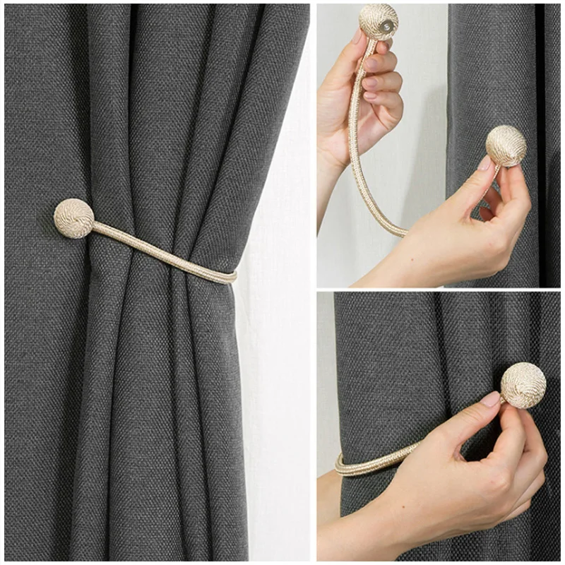 BELAVENIR Magnetic Curtain Tieback High Quality Clip Curtains Buckle Holder Decorative Home Polyester Curtains Accessories