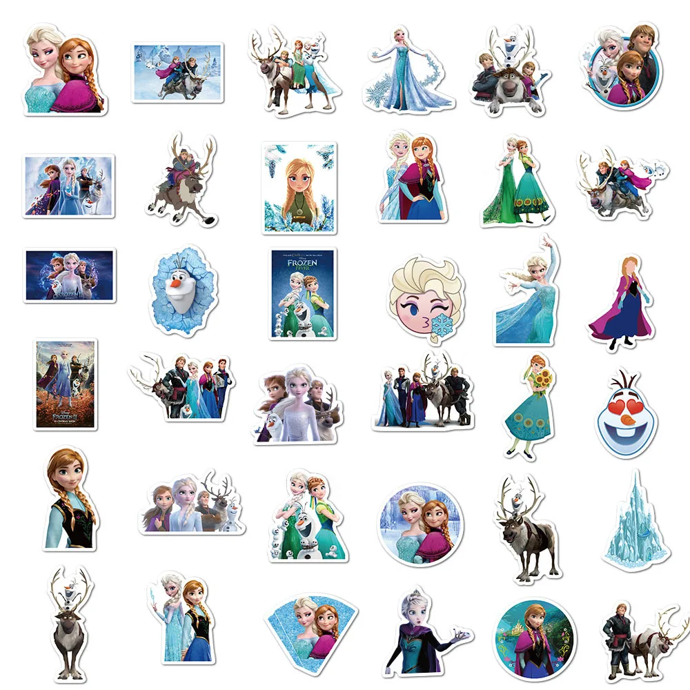 10/30/50/100pcs Disney Cartoon Frozen Princess Aisha Stickers Aesthetic DIY Scrapbooking Water Bottle Laptop Cute Kids Sticker