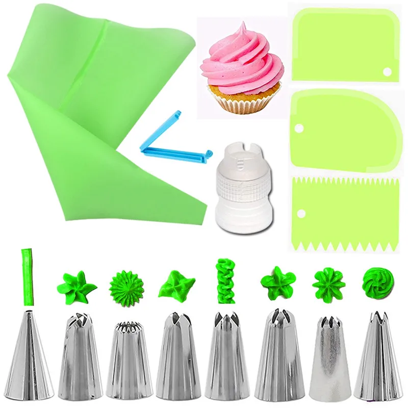 nozzles for cake Cream Pastry decoration accessories tools and baking Confectionery bag chef set sleeve stainless candy kit posh