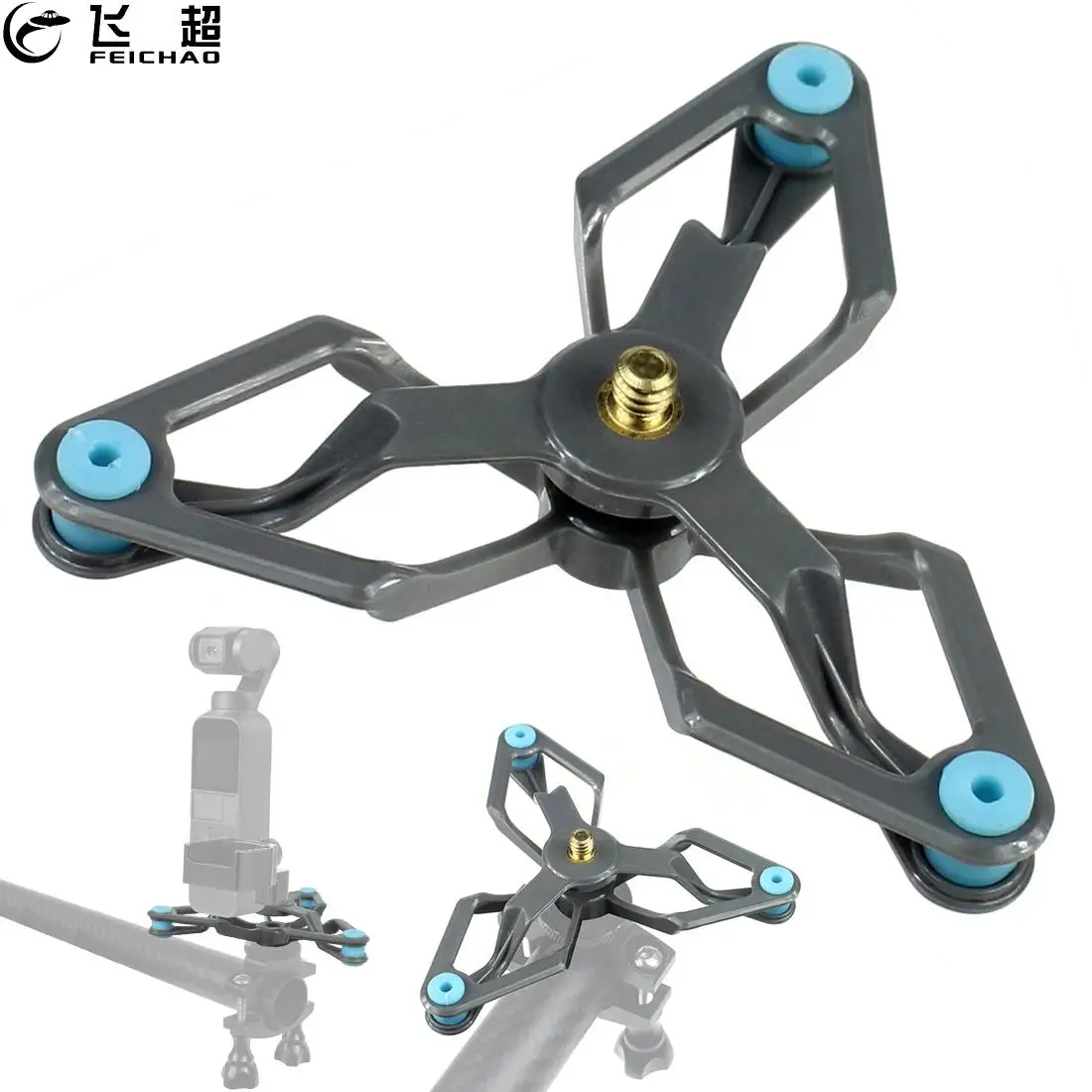 Tłumienie amortyzator stojak do montażu uchwyt statyw zestaw 1/4 "śruba do DJI OSMO kieszeń na Gopro Hero 8 kamera rower naprawiono