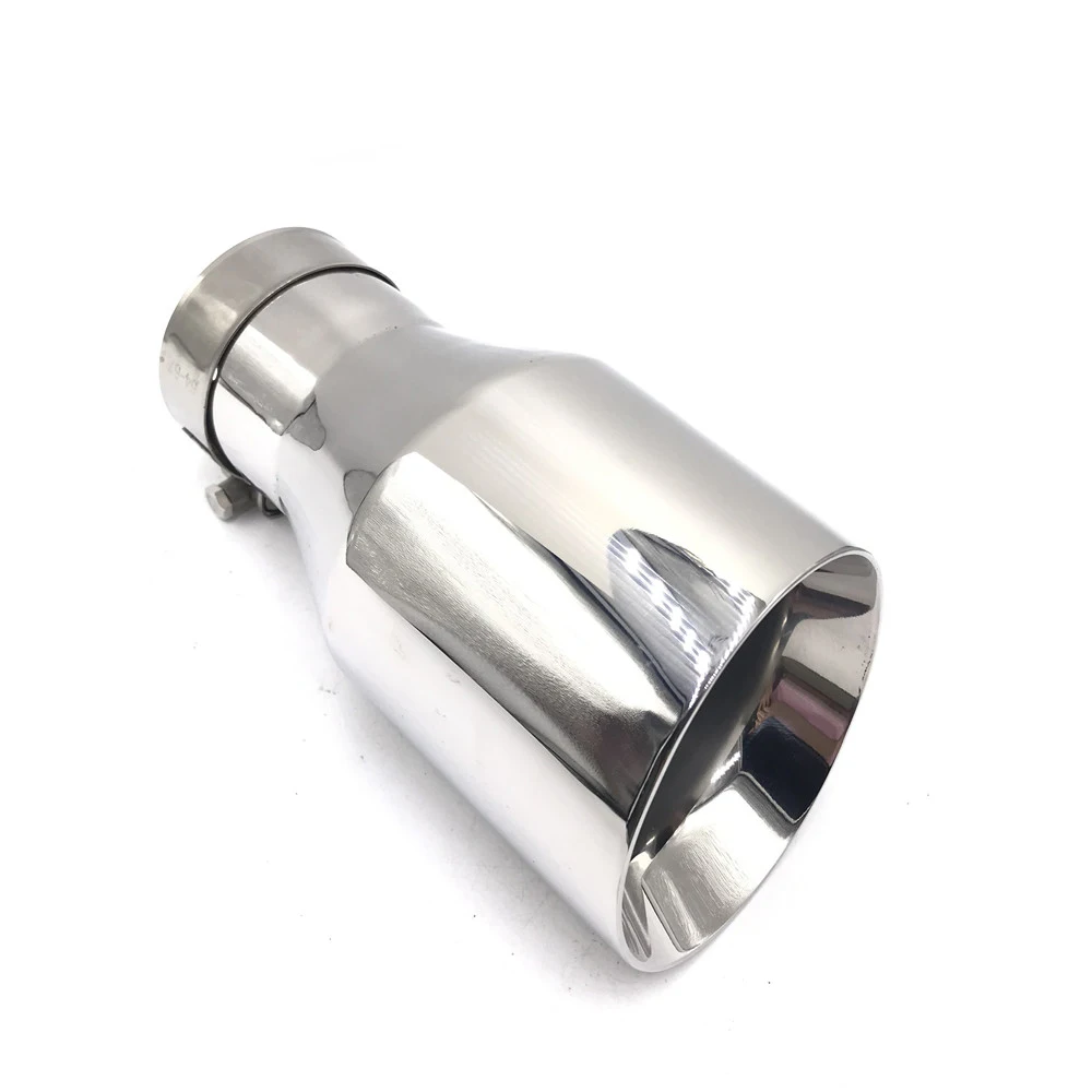 1PCS Inlet (63mm) Outlet (89mm) stainless steel universal Exhaust Tip/Muffler pipe For BMW BENZ AUDI VW Car Accessories