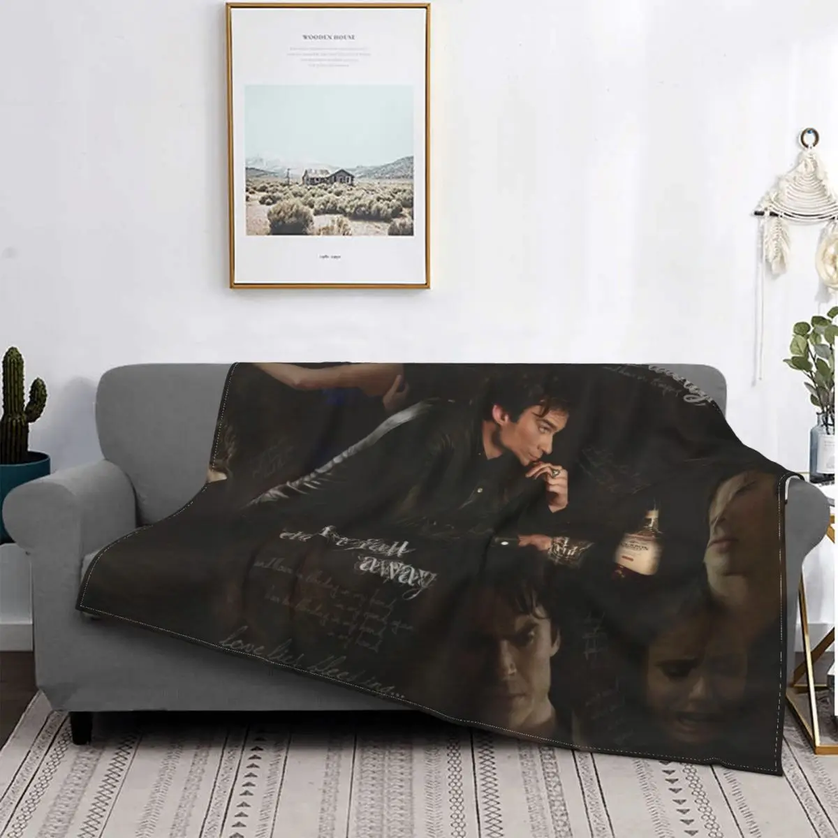 The Vampire Diaries Blankets Fleece Decoration Ultra-Soft Throw Blankets for Bedding Bedroom Plush Thin Quilt