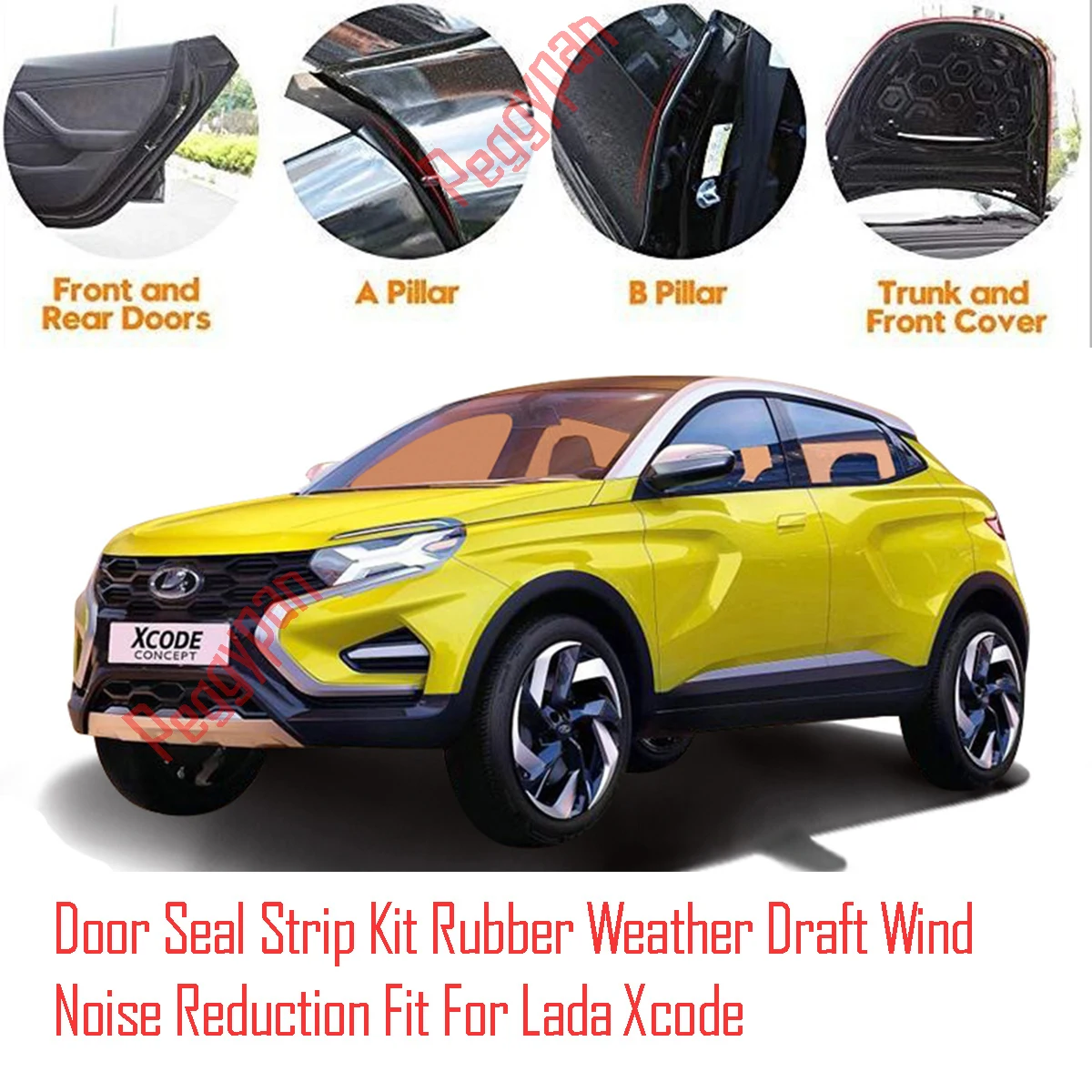 Door Seal Strip Kit Self Adhesive Window Engine Cover Soundproof Rubber Weather Draft Wind Noise Reduction Fit For Lada Xcode