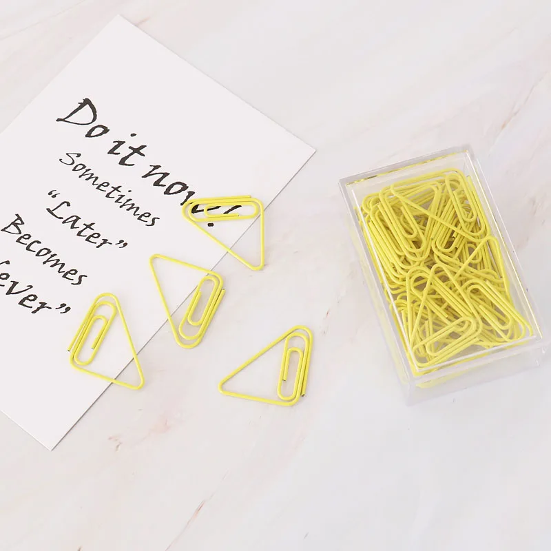 TUTU free shipping 20 pcs/box yellow bookmarks Paper Clip Bookmark for School Teacher Office Supply Party Gift H0319