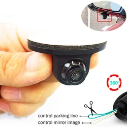 Mini CCD Cams HD Night Vision para carro, 12V, 360 °, câmera de visão traseira, câmera de backup frontal e lateral, Car Styling