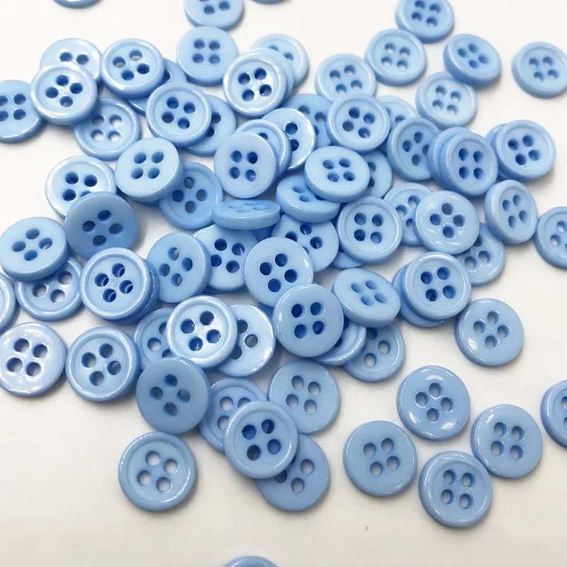 100pcs New 8mm 4 holes Plastic Button / Sewing lots Mix  PT86