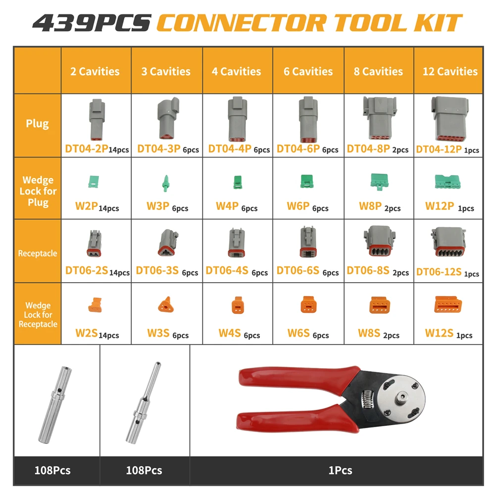 Imagem -06 - Conexão Elétrica para Cabos Conjunto com 439 Peças Conectores à Prova Dágua para Carros e Caminhões