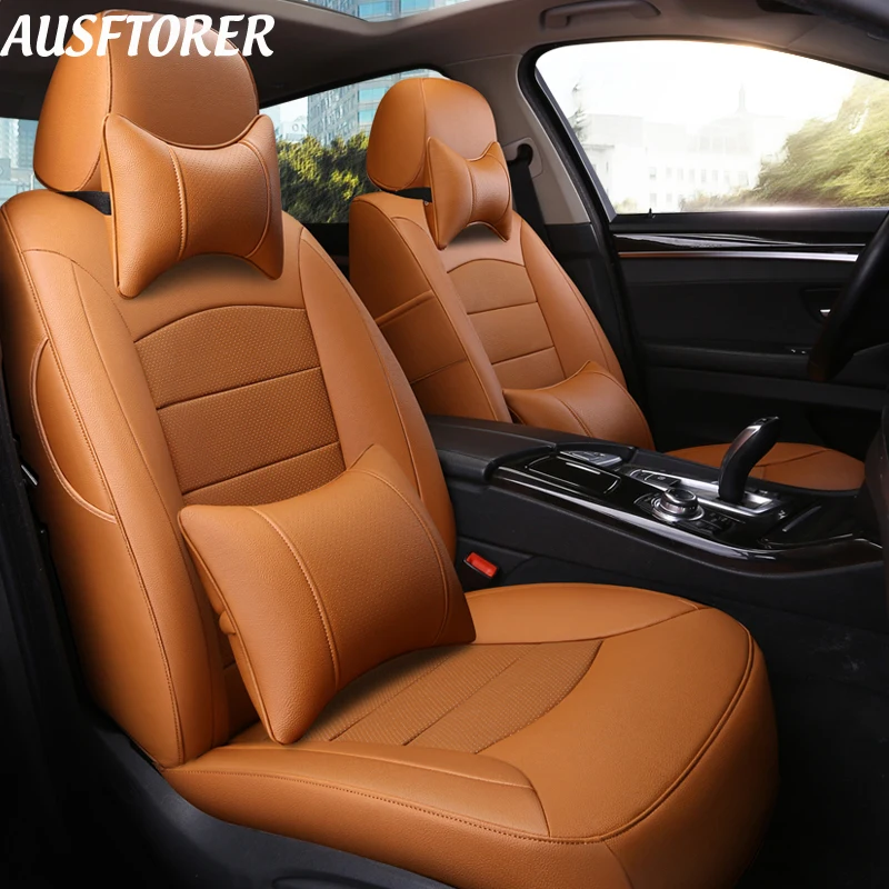 

AUSFTORER Custom Seat Cushion for Ford S-Max 2008 2007 Seat Cover Set Cowhide & PVC Leather Car Supports 5 & 7 Seats Accessories