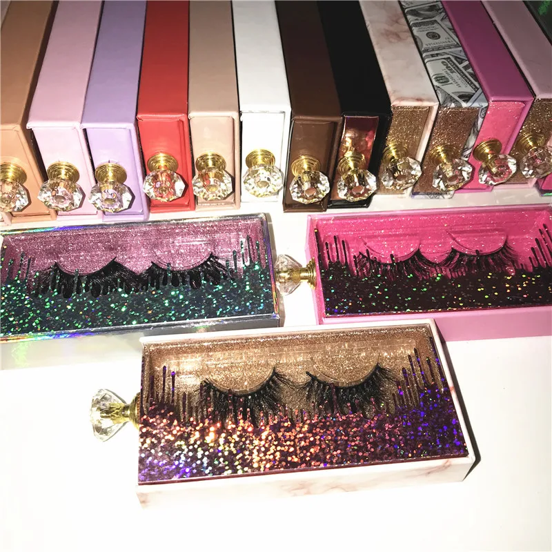 New Eyelash Packaging Boxes Design 3d Faux Mink Natural Fake Lashes In Bulk Wholesale Full Strip Eyelashes Custom Logo Available