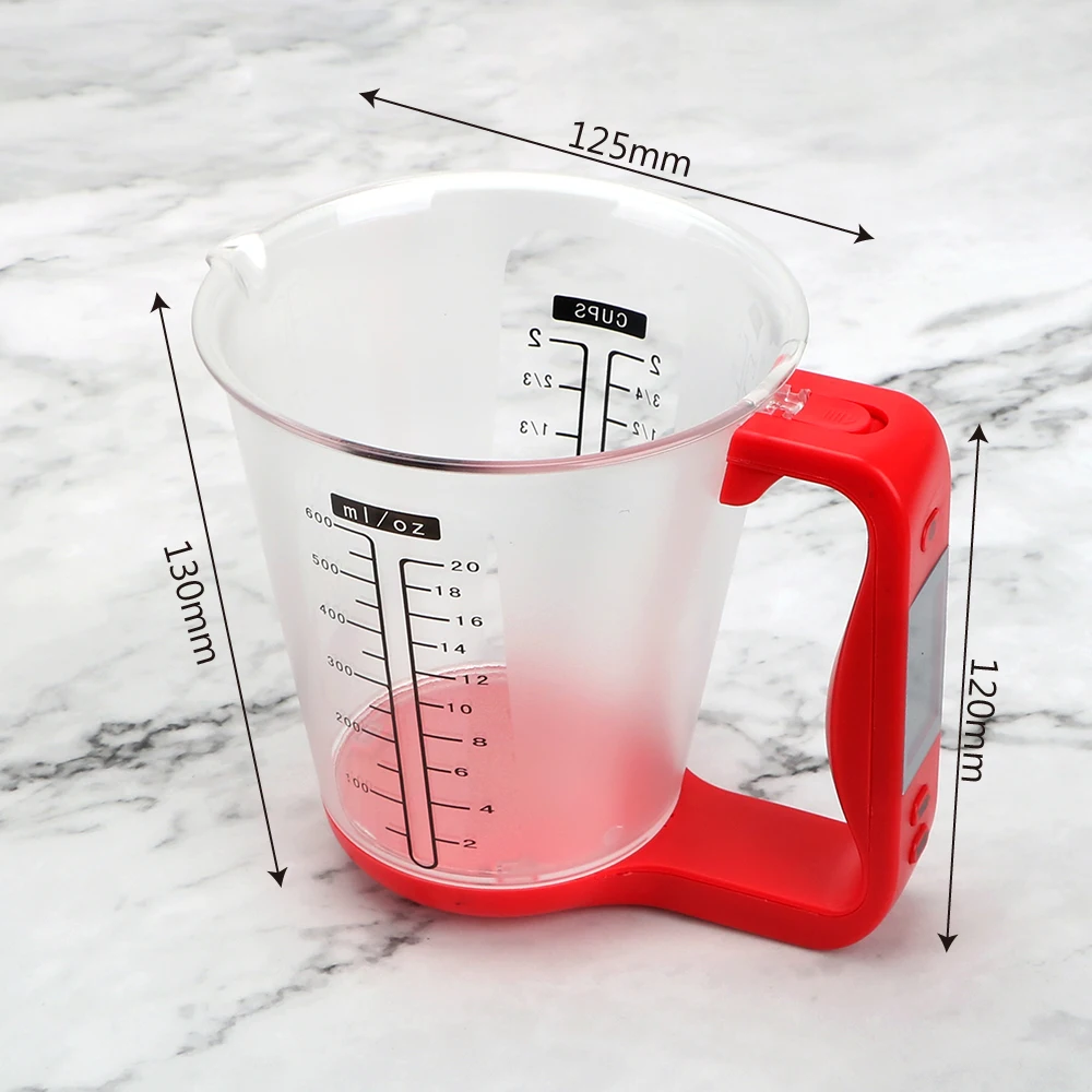 Electronic Hostweight Measuring Cup Kitchen Scales with LCD Display Temperature Measurement Cups Digital Beaker Kitchen Tool