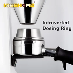 58.35mm Stainless Steel Intelligent Dosing Ring Brewing Bowl Coffee Powder Espresso Barista Funnel Portafilter Coffee Maker Tool