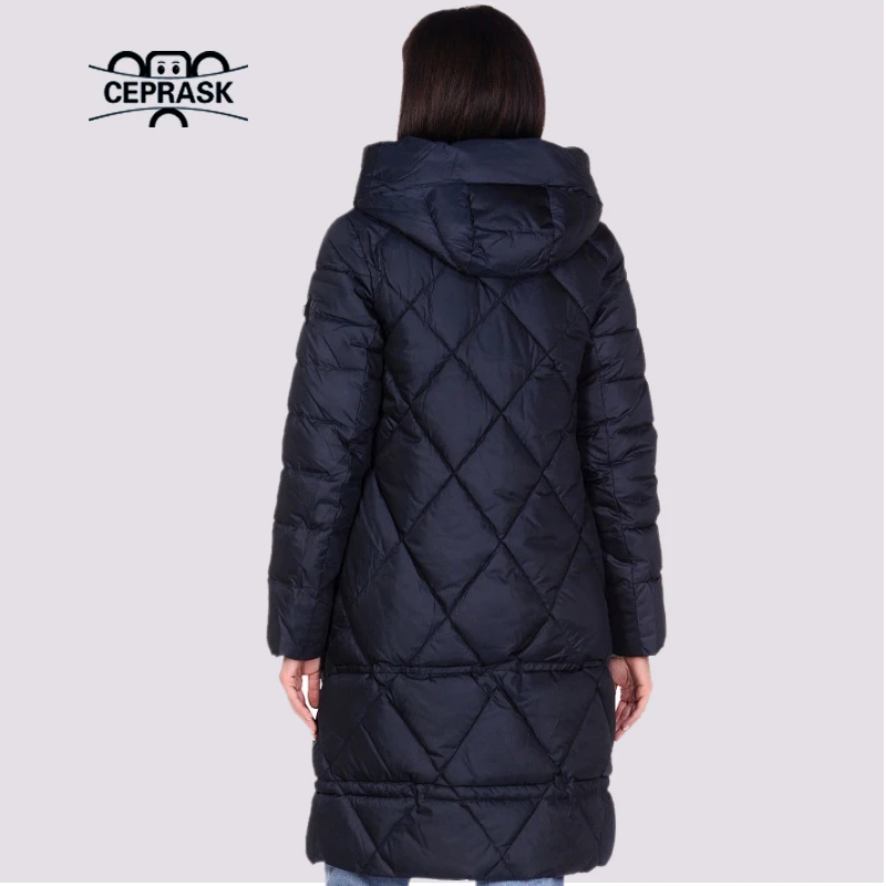 CEPRASK 2023 New Winter Jacket Women Quilted 6XL Long fashion Women\'s Winter Coat Hooded High Quality Warm Down Jacket Parka