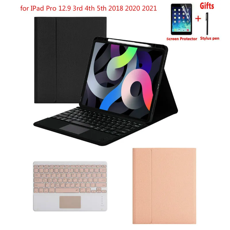 

Wireless Bluetooth Touchpad Keyboard Shell for IPad Pro 12.9 3rd 4th 5th 2018 2020 2021 Case Funda Magnetic Coque Cover+Pen Slot