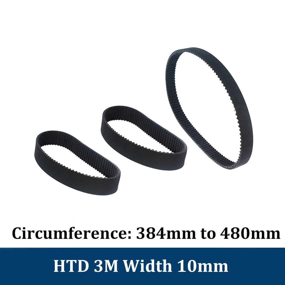 Courroie de synchronisation en caoutchouc pour imprimante 3D, 3M, boucle fermée, 384 390 393 396399 417 420 432 450 459 462 468 474 477 480mm, largeur 10mm, HTD 3M