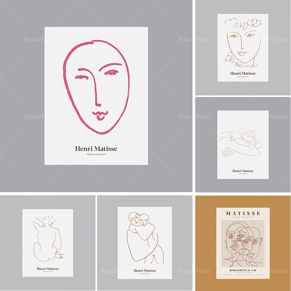 

Matisse portrait sketch-printable posters, minimalist art prints, Matisse sketches, art paintings, Picasso