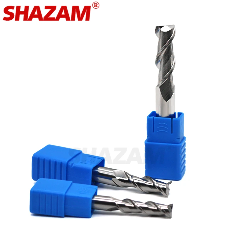 Milling Cutter Alloy Coating Tungsten Steel Tool By Aluminum Cnc Maching 2 Blade Endmills SHAZAM Woodworking For Wood Cutters