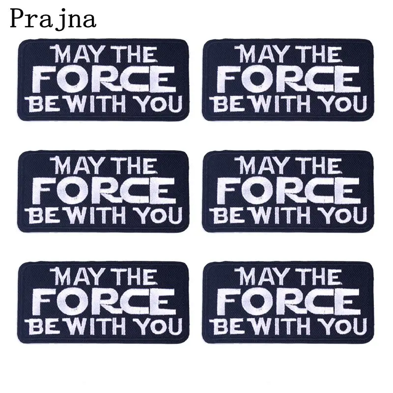Prajna Parche bordado de letras blanco y negro para planchar ropa - imagen 3