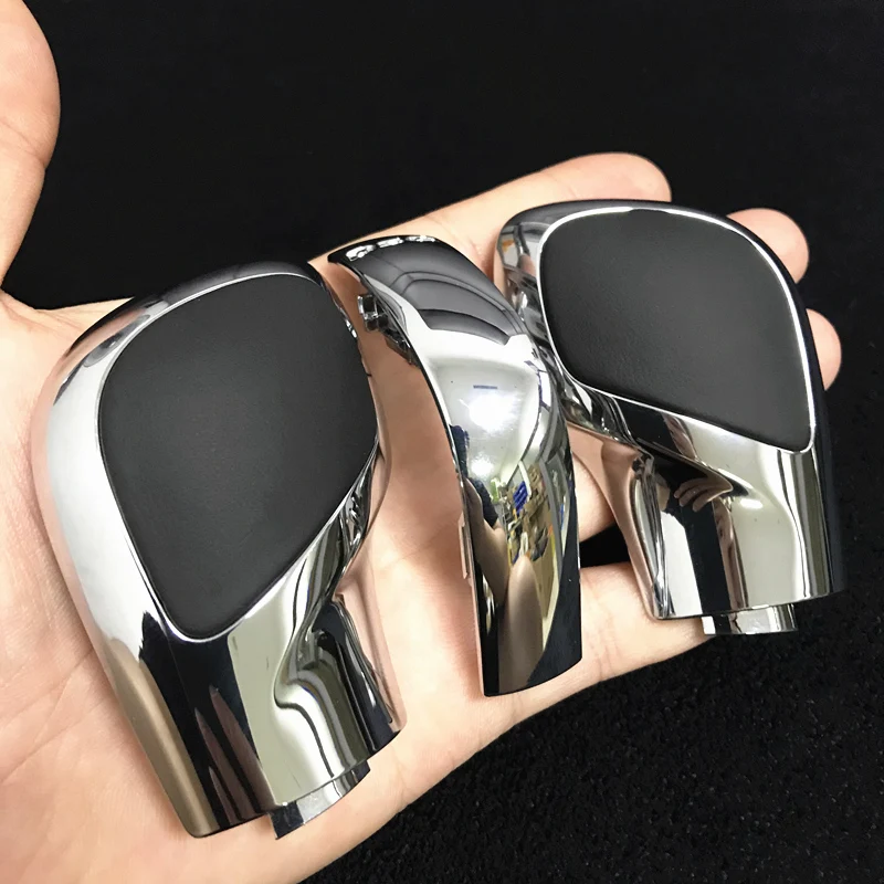 Chrome Matt With Leather Shift Knob Gear Side Cover DSG Emblem For VW Golf 6 7 R GTI Passat B7 B8 CC R20 Jetta MK6 GLI