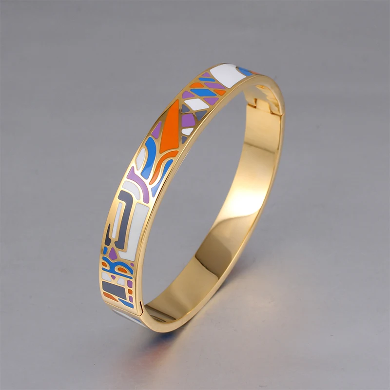Color Culture Fashion Gold Geometric Couples Bangle Designs Wedding Jewelry