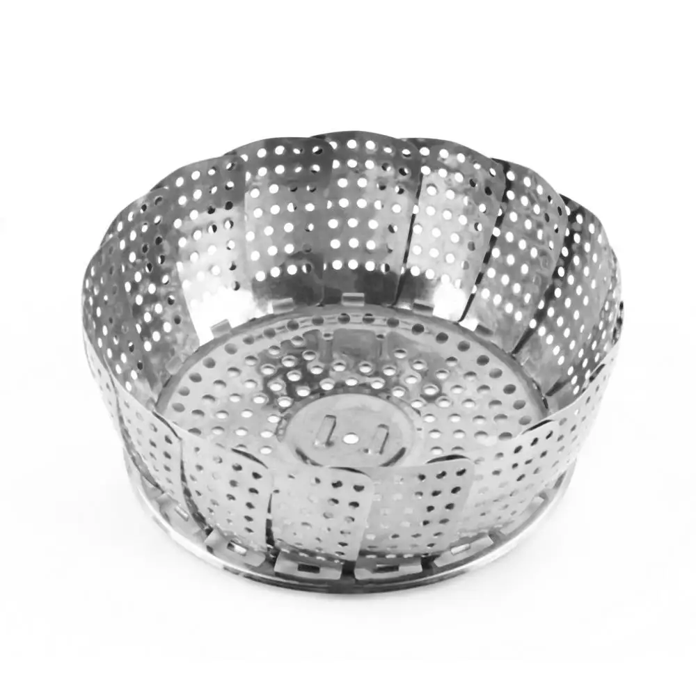 Panela para cesta a vapor em aço inoxidável pratos a vapor desdobráveis alimentos frutas vegetais prato de vapor