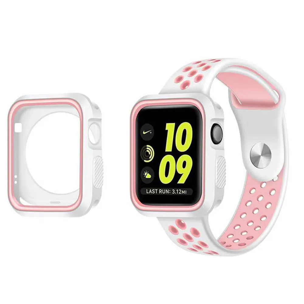 PC Case cover For Apple Watch series 6 SE 5 4 3 44mm 40mm iwatch 42mm/38mm protective silicone protector shell