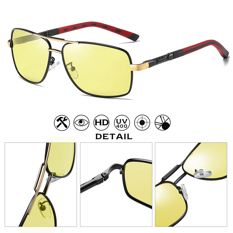 Brand Design Fashion Eyewear Photochromic Polarized Sunglasses Men Day Night Vision Safe Driving Glasses Women Chameleon UV400