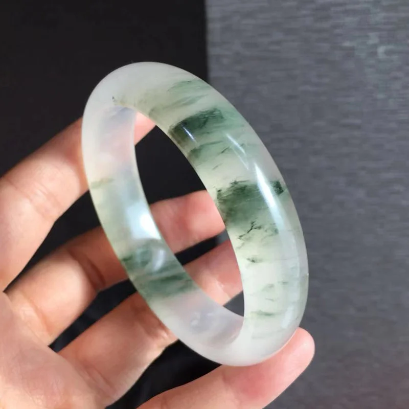 

Hot Selling Natural Hand-carved Jade Tianshan Cui Bangle 54-64mm Fashion Jewelry Bracelet Accessories Men Women Luck Gifts