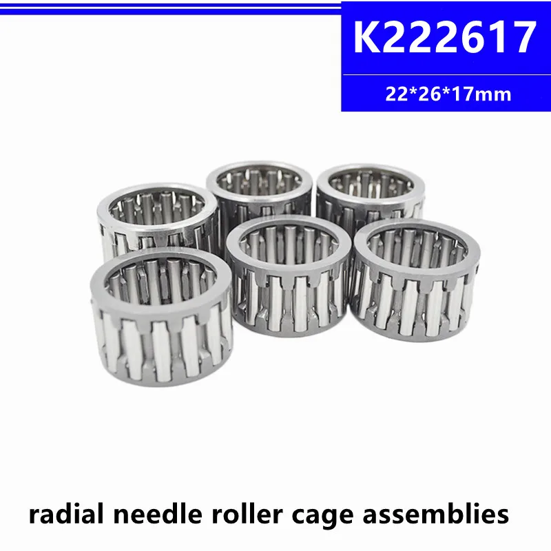 50pcs/100pcs K22x26x17 22*26*17mm Radial Needle Roller Cage Assemblies K222617 22x26x17mm needle retainer component bearing