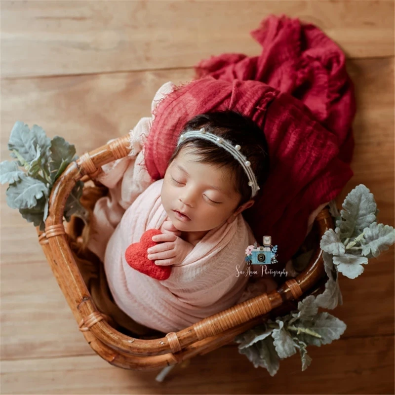 Newborn Photography Props Woven Basket Boy Girl Fotografie Accessories Baby Furniture Studio Baby Photo Shoot Bed Backdrop Chair