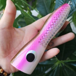 SWOLFY 1PCS/LOT Topwater Wooden Popper 65G/ 70g /115G/190G GT Surface Popping Lure Deep Sea Boat Fishing Bait