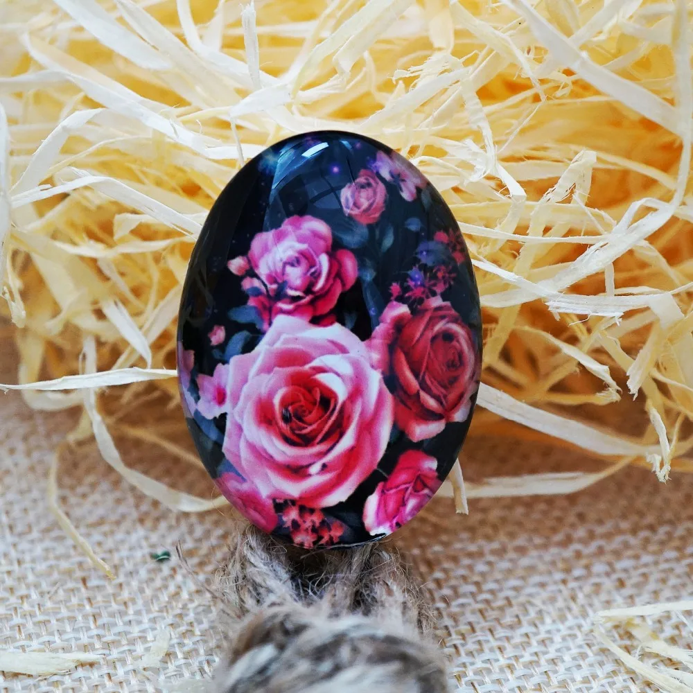 oval 13x18mm 18x25mm 30x40mm sunflower Glass Cabochon for bracelet necklace earring rings brooch DIY Jewelry hand made supply