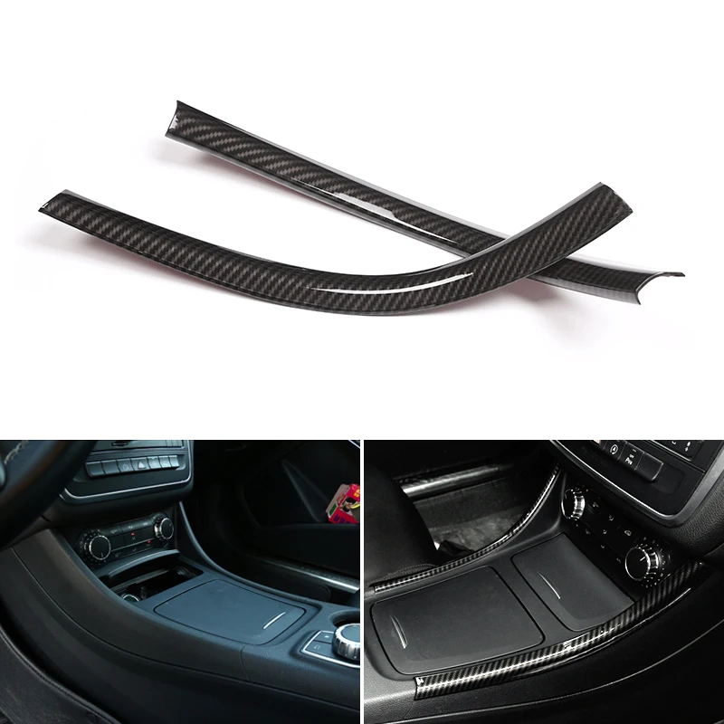 

2pcs Car Styling Center Control Panel Side Strips Cover Trim For Mercedes Benz A B CLA GLA Class W176 A180 C117 X156