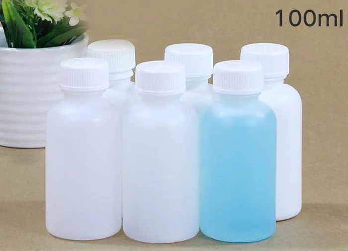 (100pcs/lot) 100ml Translucent HDPE Medical Empty Bottle,Liquid Bottle,Plastic Bottle with Aluminum Foil Pad