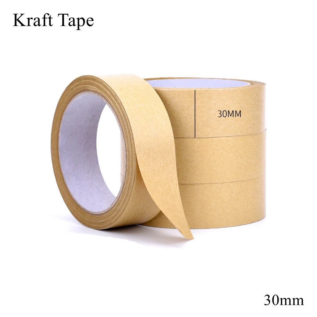 30mm Kraft Tape Recyclable Gummed Paper Masking Box Carton Sealing Packing Brown Bundled Self Adhesive Environmental Protection